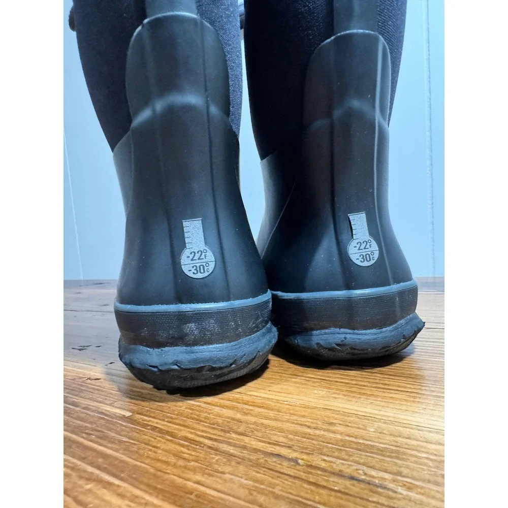 Bogs Grasp Solid Boots Youth Kids 5 Black Waterproof Winter Snow Rain 78755-001